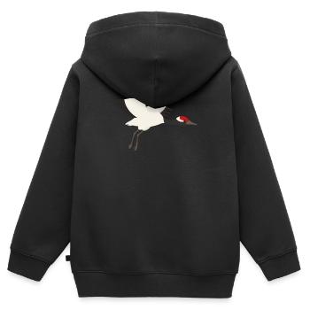 crane - Kids Premium Organic Zip-up Hoodie - black - Back - AI Model Kid Male (0cm)