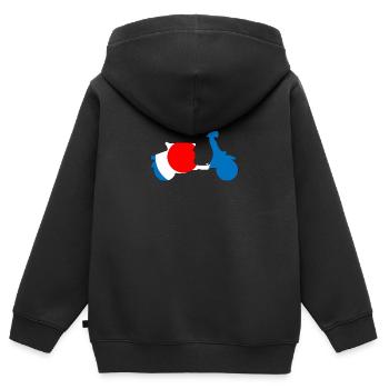 Scooter Roundel Target Années 60 - Sweat Premium à capuche zippé enfant bio - noir - Dos - AI Model Kid Male (0cm)