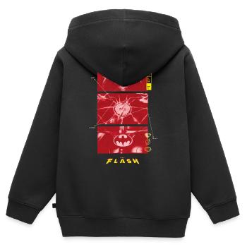 The Flash Anzüge Von Supergirl, Batman Und Flash - Kinder Premium Organic Zip Hoodie - Schwarz - Hinten - AI Model Kid Male (0cm)
