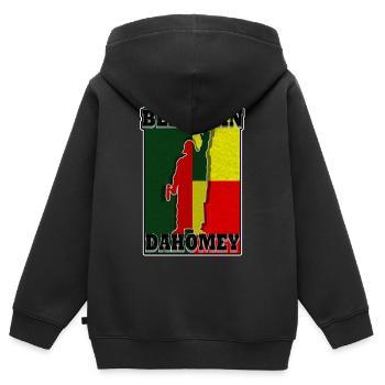 Behanzin Dahomey - Sweat Premium à capuche zippé enfant bio - noir - Dos - AI Model Kid Male (0cm)