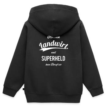Landwirt - Kinder Premium Organic Zip Hoodie - Schwarz - Hinten - AI Model Kid Male (0cm)