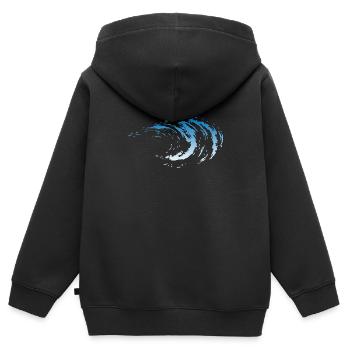 Wave - Kids Premium Organic Zip-up Hoodie - black - Back - AI Model Kid Male (0cm)