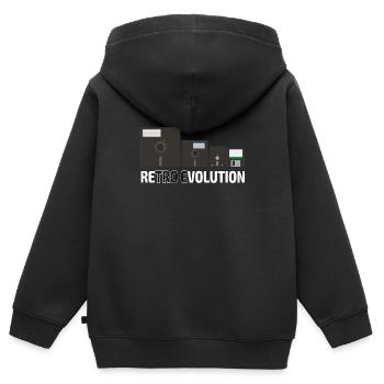 Satz der Disketten (4) - Kinder Premium Organic Zip Hoodie - Schwarz - Hinten - AI Model Kid Male (0cm)