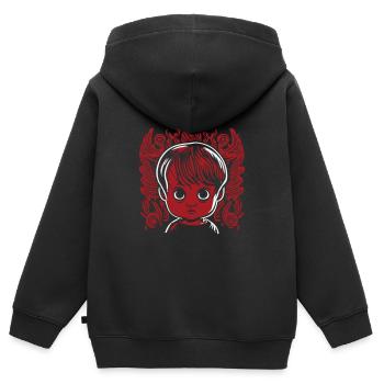 Creepy Boy - Kids Premium Organic Zip-up Hoodie - black - Back - AI Model Kid Male (0cm)