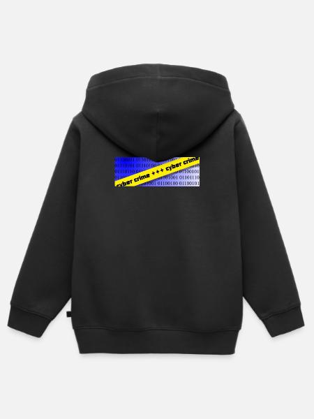 cyber crime - Kinder Premium Organic Zip Hoodie - Schwarz