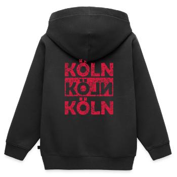 Köln Colonia Kölle Dom Geschenk - Kinder Premium Organic Zip Hoodie - Schwarz - Hinten - AI Model Kid Male (0cm)