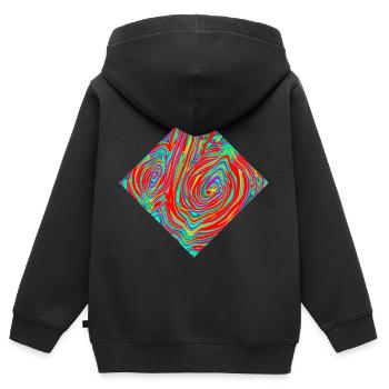 Double Wvertlspiral - Sweat Premium à capuche zippé enfant bio - noir - Dos - AI Model Kid Male (0cm)