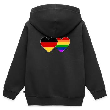 Germany Rainbow Flag - Kids Premium Organic Zip-up Hoodie - black - Back - AI Model Kid Male (0cm)