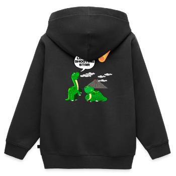 Dinosaure Dino Prehistoric Fun - Sweat Premium à capuche zippé enfant bio - noir - Dos - AI Model Kid Male (0cm)