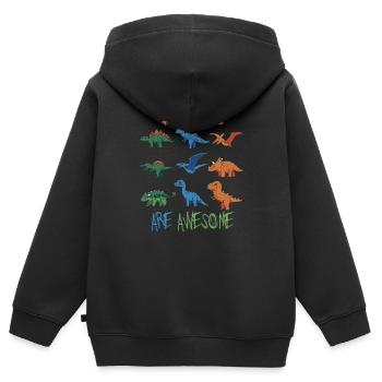 Dinosaurier Dino - Dinosaurs Are Awesome - Kinder Premium Organic Zip Hoodie - Schwarz - Hinten - AI Model Kid Male (0cm)