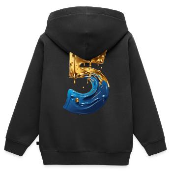 NO. 5 NUMBER 5 COOL 5TH BIRTHDAY - Kids Premium Organic Zip-up Hoodie - black - Back - AI Model Kid Male (0cm)
