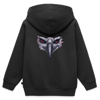 Adler Raubvogel - Kinder Premium Organic Zip Hoodie - Schwarz - Hinten - AI Model Kid Male (0cm)