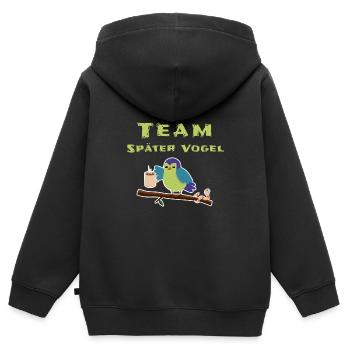 Morgenmuffel Schlafshirt - Kinder Premium Organic Zip Hoodie - Schwarz - Hinten - AI Model Kid Male (0cm)