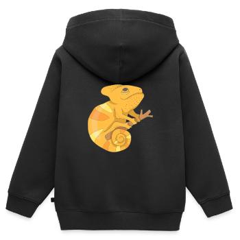 Chamäleon - Kinder Premium Organic Zip Hoodie - Schwarz - Hinten - AI Model Kid Male (0cm)