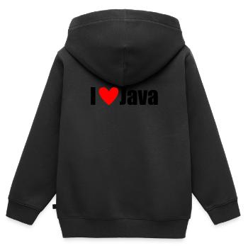 I LOVE Java - Kinder Premium Organic Zip Hoodie - Schwarz - Hinten - AI Model Kid Male (0cm)