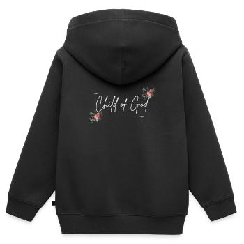 Christliches Shirt Child of God Blumen Geschenk - Kinder Premium Organic Zip Hoodie - Schwarz - Hinten - AI Model Kid Male (0cm)