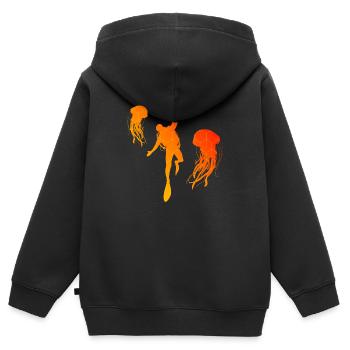 Plongeurs Plongée plongée Plongée plongée plongée libre - Sweat Premium à capuche zippé enfant bio - noir - Dos - AI Model Kid Male (0cm)