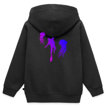 Scuba Taucher Scuba Tauchen Damen Scuba Diver - Kinder Premium Organic Zip Hoodie - Schwarz - Hinten - AI Model Kid Male (0cm)