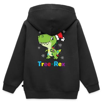 Cadeau, Idée cadeau, Cadeau de Noël, Noël - Sweat Premium à capuche zippé enfant bio - noir - Dos - AI Model Kid Male (0cm)