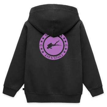 Scuba Diving - Kinder Premium Organic Zip Hoodie - Schwarz - Hinten - AI Model Kid Male (0cm)