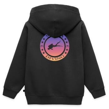 Scuba Diving - Kinder Premium Organic Zip Hoodie - Schwarz - Hinten - AI Model Kid Male (0cm)