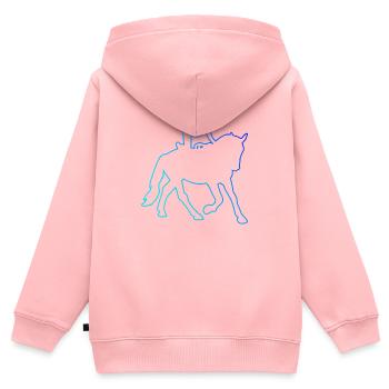Sportliche Disziplin Pferdeperformance - Kinder Premium Organic Zip Hoodie - Rosa - Hinten - AI Model Kid Female (0cm)