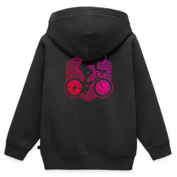Road Bike Road Bike Road Cyclist Road Bike Women - Kids Premium Organic Zip-up Hoodie - black - Back - AI Model Kid Male (0cm)