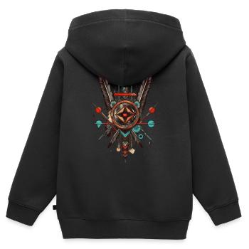 Attrape-rêves - Sweat Premium à capuche zippé enfant bio - noir - Dos - AI Model Kid Male (0cm)