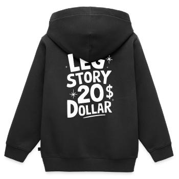Invalidité due à l’amputation - Sweat Premium à capuche zippé enfant bio - noir - Dos - AI Model Kid Male (0cm)