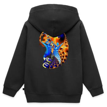 mission de transe - Sweat Premium à capuche zippé enfant bio - noir - Dos - AI Model Kid Male (0cm)