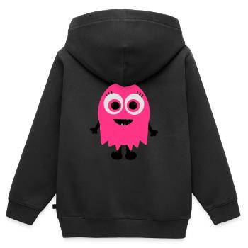 Monster - Kinder Premium Organic Zip Hoodie - Schwarz - Hinten - AI Model Kid Male (0cm)