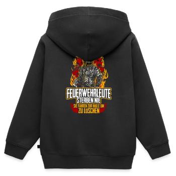 Feuerwehr Hölle - Kinder Premium Organic Zip Hoodie - Schwarz - Hinten - AI Model Kid Male (0cm)