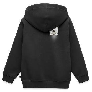 TASCHE POLAR BEAR - Kinder Premium Organic Zip Hoodie - Schwarz - Hinten - AI Model Kid Male (0cm)