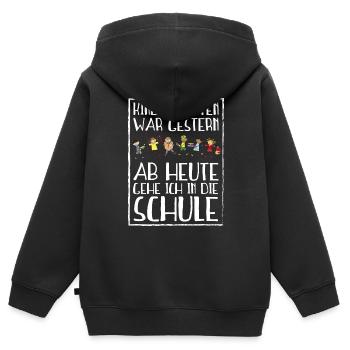 Kindergarten das wars 2 - Kinder Premium Organic Zip Hoodie - Schwarz - Hinten - AI Model Kid Male (0cm)