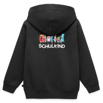 Schulkind - Kinder Premium Organic Zip Hoodie - Schwarz - Hinten - AI Model Kid Male (0cm)