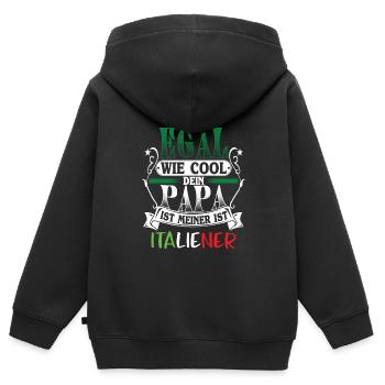 Italienischer Papa ist der coolste - Kinder Premium Organic Zip Hoodie - Schwarz - Hinten - AI Model Kid Male (0cm)