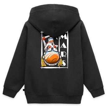 Mars - Kinder Premium Organic Zip Hoodie - Schwarz - Hinten - AI Model Kid Male (0cm)
