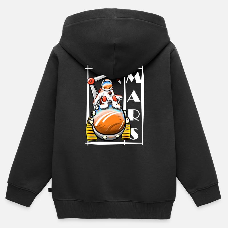 Mars - Sweat Premium à capuche zippé enfant bio - noir
