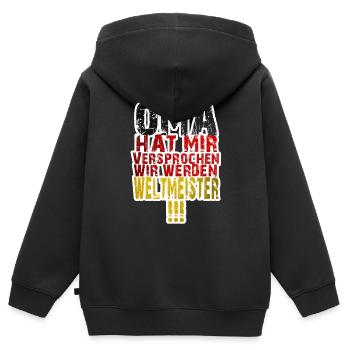 Deutschland Fußball WM T-Shirt - Kinder Premium Organic Zip Hoodie - Schwarz - Hinten - AI Model Kid Male (0cm)