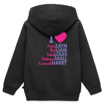 I Heart 1D - Kinder Premium Organic Zip Hoodie - Schwarz - Hinten - AI Model Kid Male (0cm)
