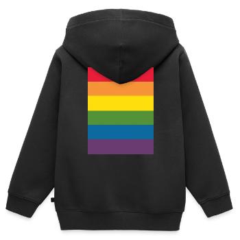 Einfach stolz und stolz - Kinder Premium Organic Zip Hoodie - Schwarz - Hinten - AI Model Kid Male (0cm)