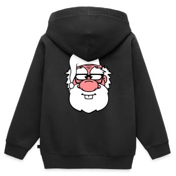 gesicht kopf opa alt grossvater schlafanzug mantel - Kinder Premium Organic Zip Hoodie - Schwarz - Hinten - AI Model Kid Male (0cm)
