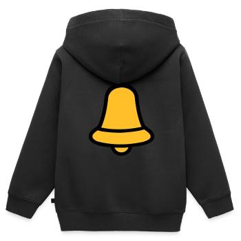 Glocke - Kinder Premium Organic Zip Hoodie - Schwarz - Hinten - AI Model Kid Male (0cm)