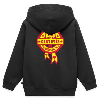 18 Jahre Jubiläum bescheinigt Erfahrung - Kinder Premium Organic Zip Hoodie - Schwarz - Hinten - AI Model Kid Male (0cm)