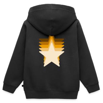 braune Sternschnuppe - Kinder Premium Organic Zip Hoodie - Schwarz - Hinten - AI Model Kid Male (0cm)