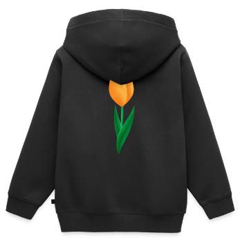 Flowers Spring Tulip - Gift Idea - Kids Premium Organic Zip-up Hoodie - black - Back - AI Model Kid Male (0cm)