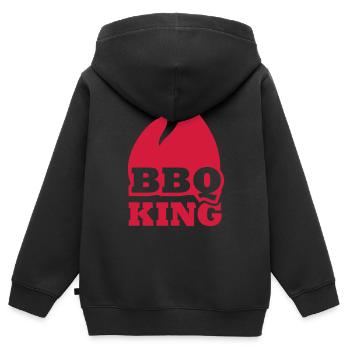 BBQ King - Sweat Premium à capuche zippé enfant bio - noir - Dos - AI Model Kid Male (0cm)