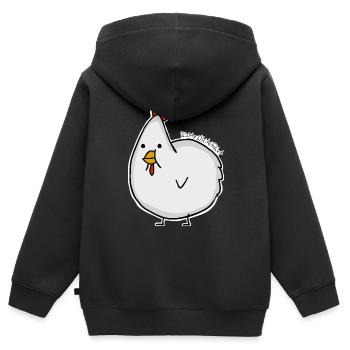Emma das Huhn - Premium Longsleeve - Women - Kinder Premium Organic Zip Hoodie - Schwarz - Hinten - AI Model Kid Male (0cm)