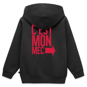 C'est mon mec - Sweat Premium à capuche zippé enfant bio - noir - Dos - AI Model Kid Male (0cm)