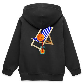 plaisir - Sweat Premium à capuche zippé enfant bio - noir - Dos - AI Model Kid Male (0cm)